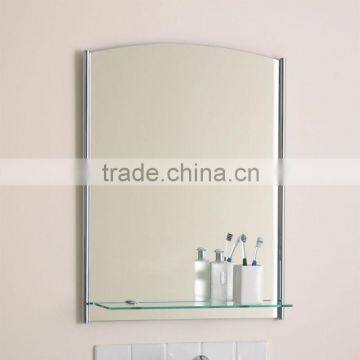 Lighted bathroom mirror vanity with glass shelf