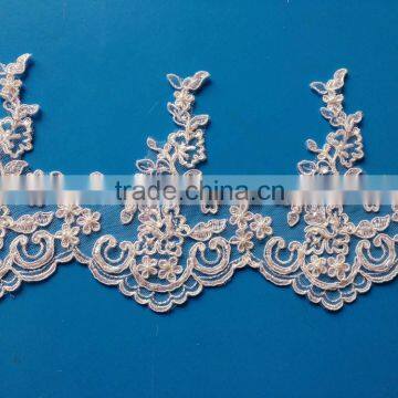 Fashion Design Top Quality Ivory Scalloped Lace trim For Underwear