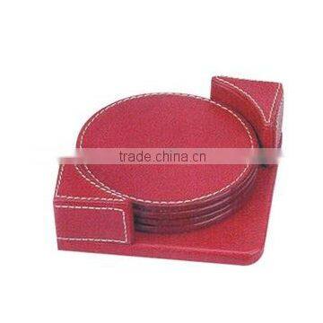 factory leather coaster/pu leather coaster/pu coaster