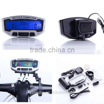 2016 new Wholesale LCD display Bicycle Bike Cycling Computer Odometer Speedometer Velometer with Backlight