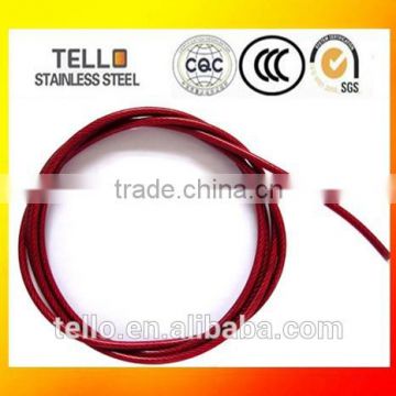 red PVC coated 201,304,316 stainless steel wire rope