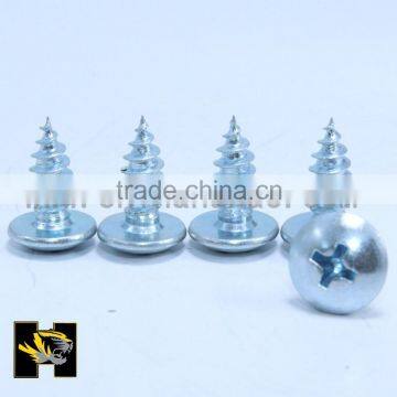 furniture hardware pan head white blue zinc wood screw made in taiwan