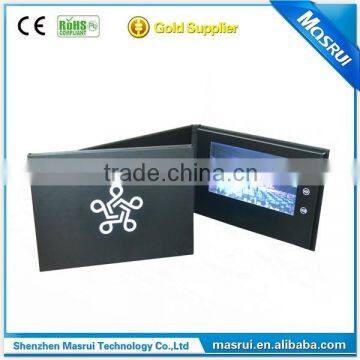 Upscale Business Gift Hard Cover LCD Video Brochure Card 7 Inch