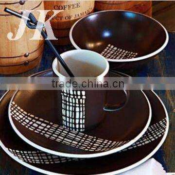 Wholesale black porcelain dubai dinnerware set