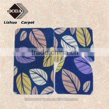 New style polyester leaf printed home decorative bath rugs