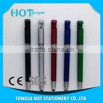 mobile phone support twist pen with big clip, screen touch pen