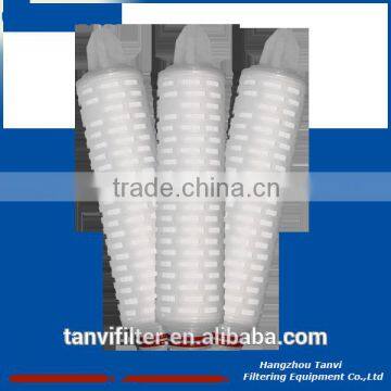 High flow pleated 0.2um hydrophobic ptfe filter cartridge for air filtration