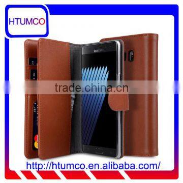 Wallet Double Layer Phone Case Genuine Leather Case for Samsung Galaxy Note 7