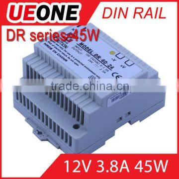 Hot sale 45w 12v 3.8a Din Rail switching power supply Of DR-45-12
