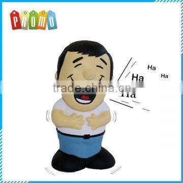 Hot sale Laughing Man Anti Stress Ball, PU stress laughing man with HA HA voice