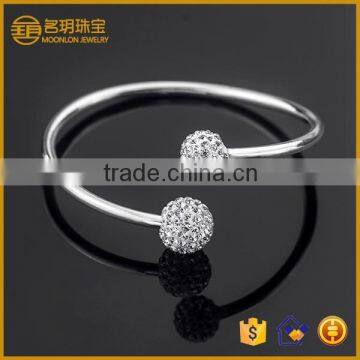 Shamballa silver plated open bangle costume jewelry fashion bracelets for women jewellery wholesale