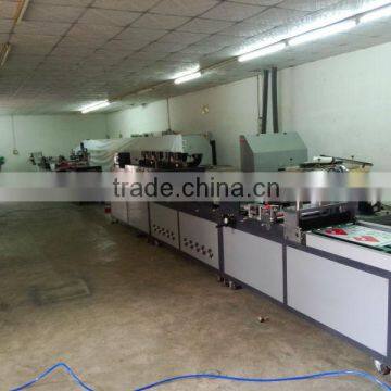 roll material flat bed screen printing machines+UV dryer/IR tunnel+ lamination+cutting