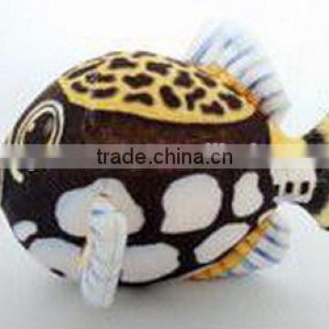 factory wholesale 3D leopard pot fish plush toy realistic stuffed plush animal leopard pot fish toy soft toy