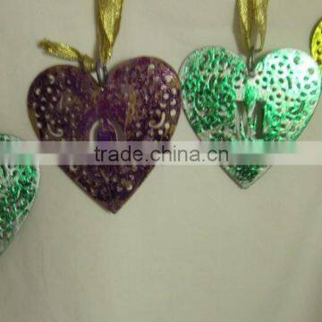 Christmas Decoration Metal Christmas decorations hangings-Heart shape, metal heart shape decoration, Heart shaped/colored Hearts