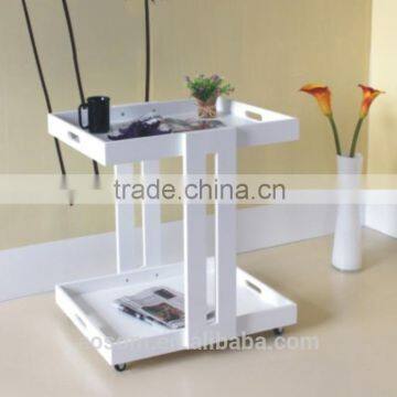 Modern Movement Wooden Tray Table with Wheels