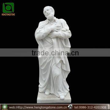 Life-size Famous White Marble Old Man Figure Statue