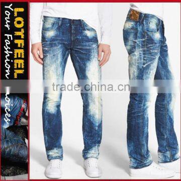 Biker Jeans Blue Denim jeans pantalon (LOTK110)