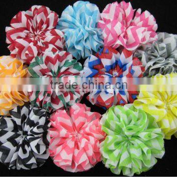 2013 HOT New Arrival 2.4" Chiffon Chevron Baby Hair Flowers Kids Hair Accessories Nothing in for Kids Hair Accessories IN STOCK