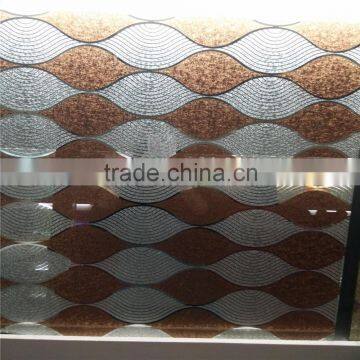 china factory color glue chip pattern glass