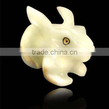 Natural Marble Onyx Designed Onyx Rabbit (Fancy Design)