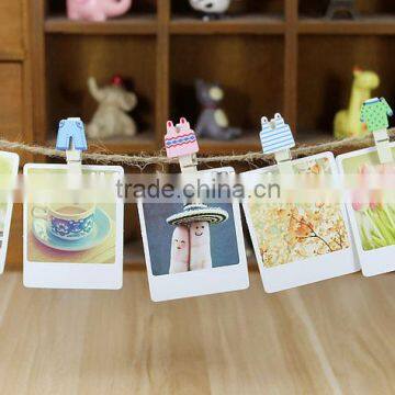 Cheap novel Cute cartoon cloth shape wooden mini clip set paper clip for ptomotional