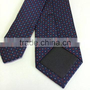 Men's blue\red\navy 100% silk tie with dot design