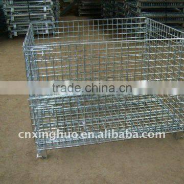 Foldable Wire Mesh Container/ Stackable storage cage/ Metal basket