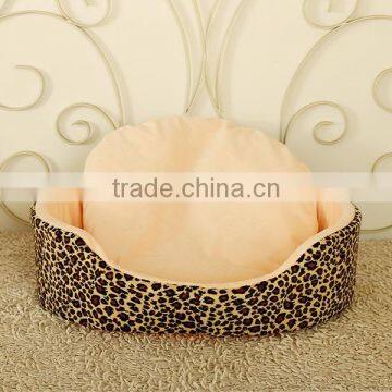 Low MOQ Fashion Coloful Leopard Print Cotton Stuffed Round Shaped Cat Bed photo-2