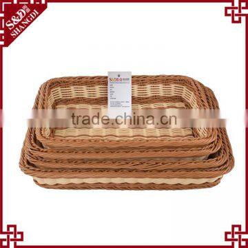 Top Quality Factory Handcraft Plastic Rattan Cheap Price Wholesale Produce Baskets photo-3