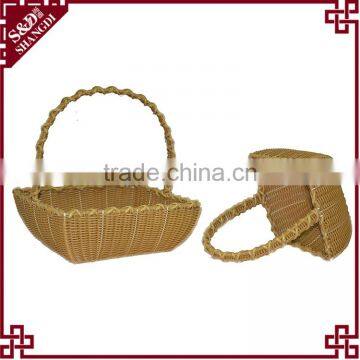 S.D Handmade Rectangle PE Rattan Gift Packing Basket With Handle