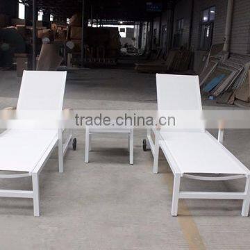 Outdoor Furniture Teak Handrails And Wheel Sun Lounger photo-2