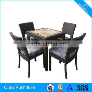 Classic Rattan Furniture Dining Chairs And Teakwood Table