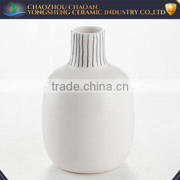 2-Size Modern White Ceramic Flower Vase Ceramic Art Streamline Vases photo-4