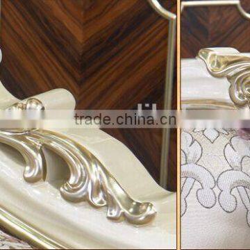 European Style Palace Princess Living Room Sofa Set, Elegant Purple Solid Wood With Leather Furniture Sofa (BF01-ML036) photo-6