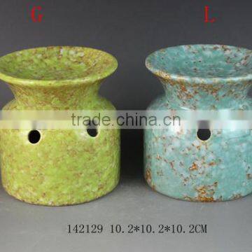 stoneware candle holder blue,red and green color ceramic candle holder