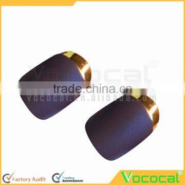 24 PCS Women Ladies Home Salon Matte With Metallic Edge French Style False Artificial Nail Art Tips Decorations photo-2