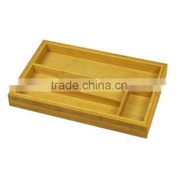 Store More Beautiful and Durable Bamboo Expandable Utility Drawer Cutlery Organizer photo-4