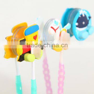 Q054 Soft Silicone Cartoon Small Animal Sucker Single Toothbrush Holder photo-3
