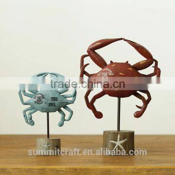 Blue and red resin crab figurine crab decor