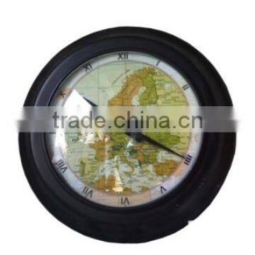 World Map Showing Wall Clock