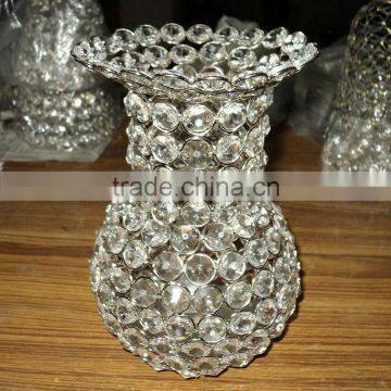 Crystal Center Piece Vase,Crystal Flower Vase,Designer Crystal Flower Vases,Crystal Flower Vases For Home Decoration,Beaded Vase