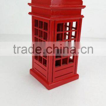 Red Big Telephone Booth Fashion Decor Wooden Money Saving Box photo-4