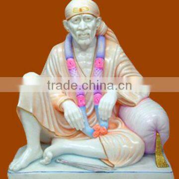 White Makrana Marble Sai Baba Statue Handcrafted