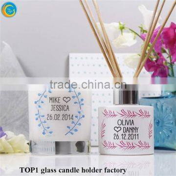 Mason Jar Invitation Bling Collection Frosted Glass White Candle Holders photo-4