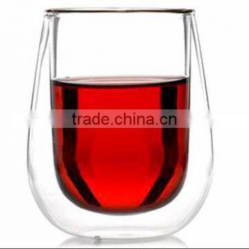 New style double wall glass cup