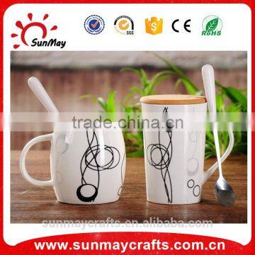 Wholesale custom high quality ceramic mug with spoon