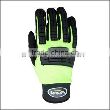 Hi-vis Green Color Impact Firm Grip Oilfield Gloves photo-3