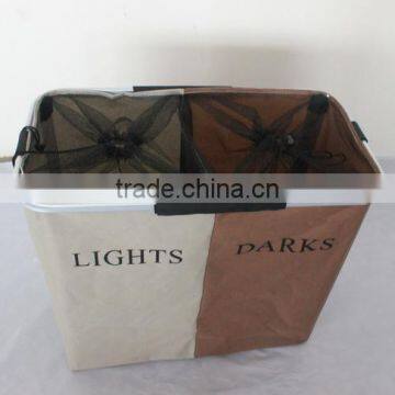 Home and Hotel Usage Double Laundry Sorter /2 Fashionable Light and Dark Basket for Laundry photo-3