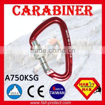 With CE Certificate 24KN Mountain Climbing Carabiner With Screw Lock