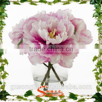 Hot sale new style branch peony, wholesale artificial flower real touch peony